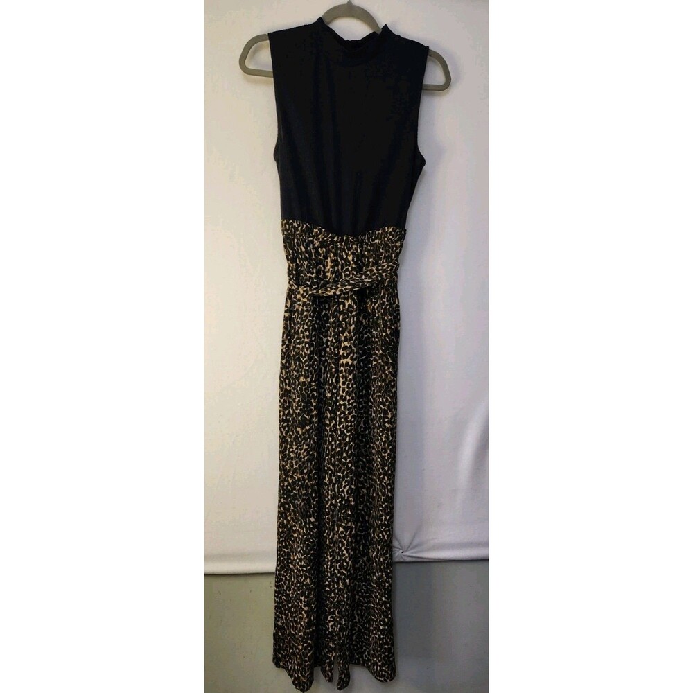 As U Wish Women's Jumpsuit Tie Waist Sleeveless, Wide Leg, Dressy Size Large
